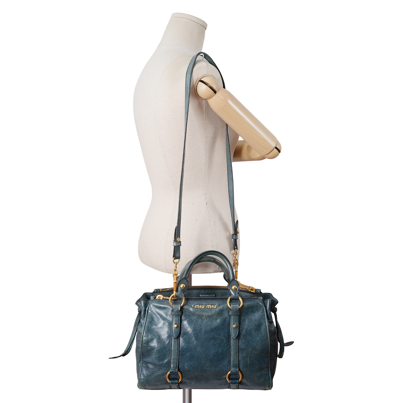 MIU MIU(USED)미우미우 RN0893 비텔로 샤인 토트겸 숄더백